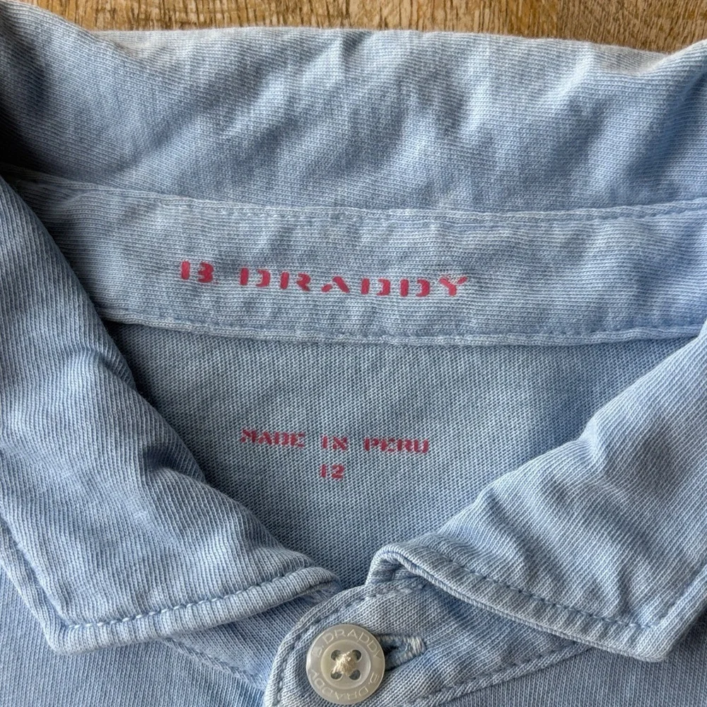 13 Draddy Light Blue Boys Polo Shirt size 12